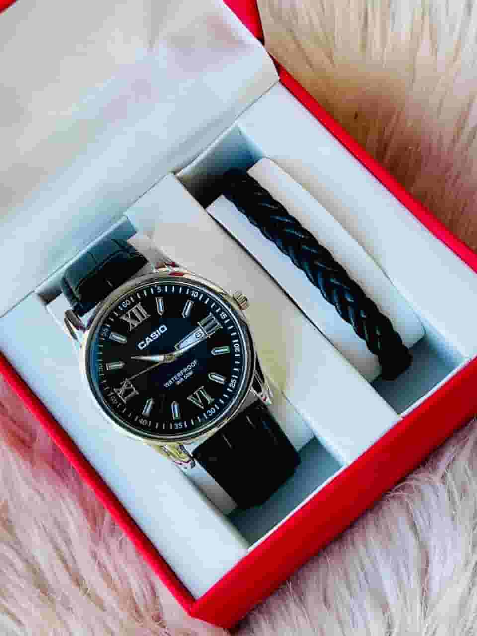 CASIO+ leather watch for men