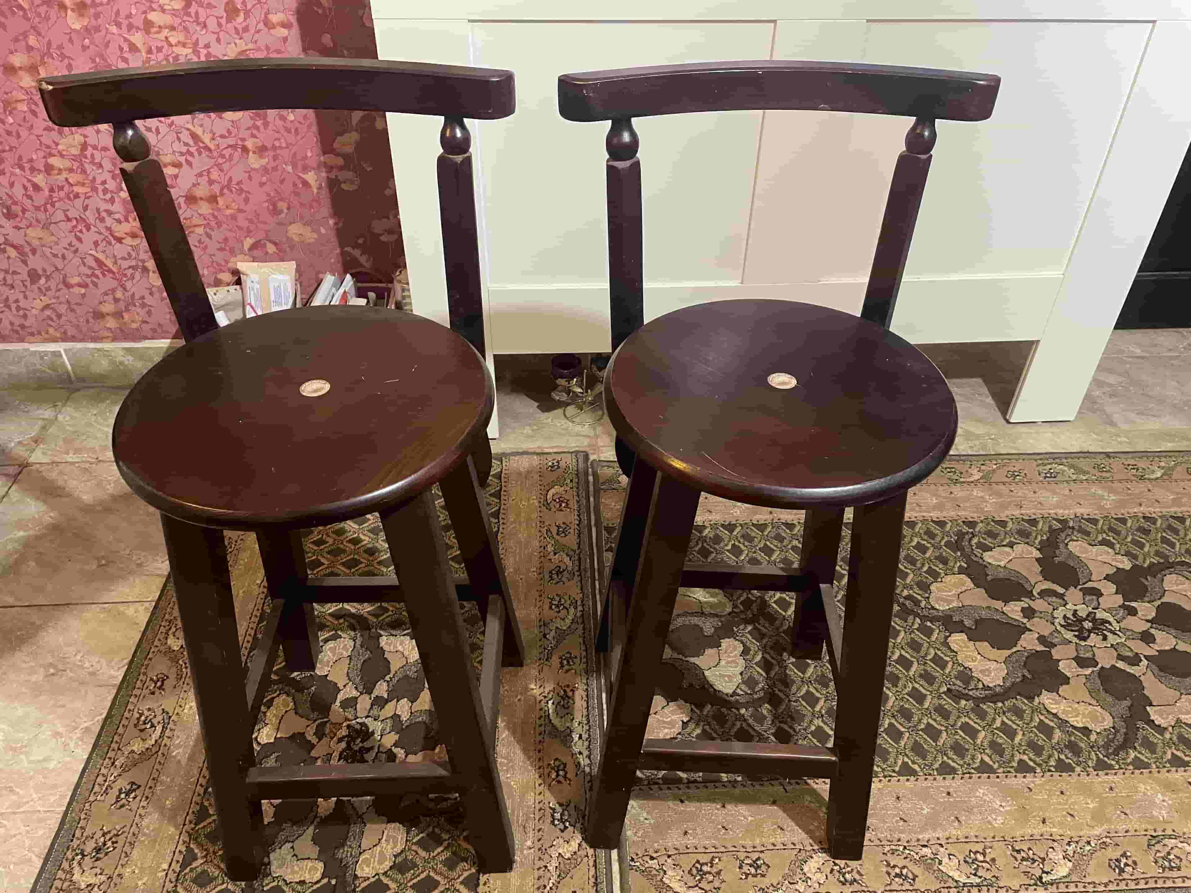 For sale 2 wooden bar chairs 
