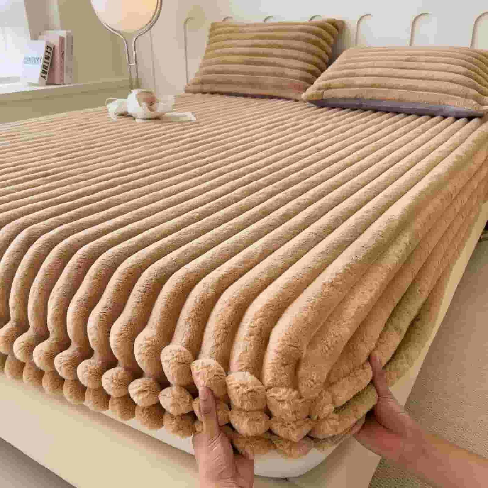 كفر السرير الفرو الفاخر