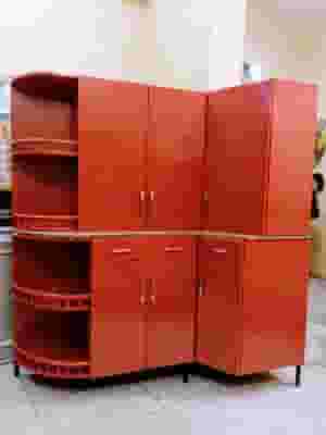 Simple use wood counter kitchen in new condition