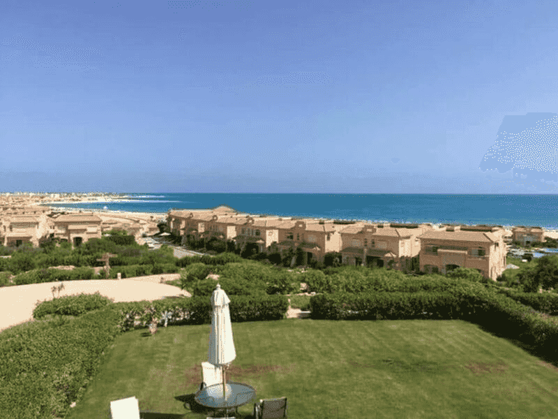 Two bedroom ground floor chalet with garden first row on the sea in Telal with installments