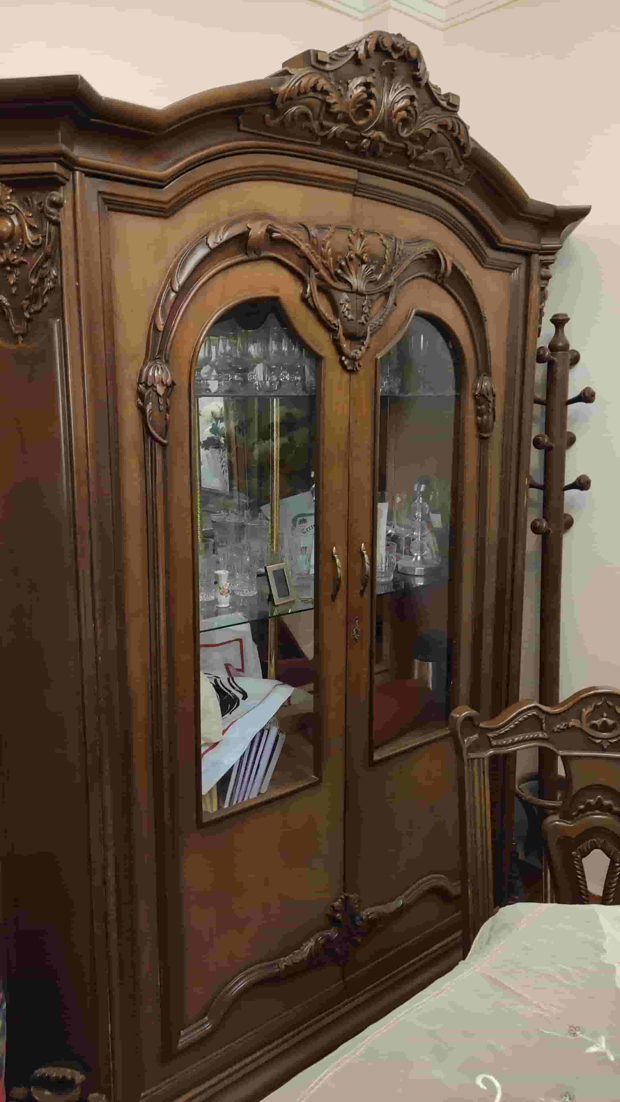 سفره 8 كراسي من  وانتريه خشب  قماش تركى