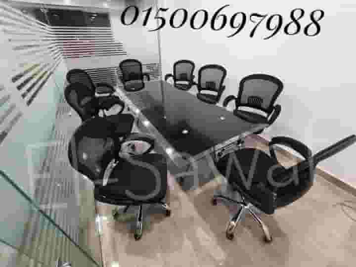 ترابيزة اجتماعات زجاج سيكوريت مقاوم للكسر