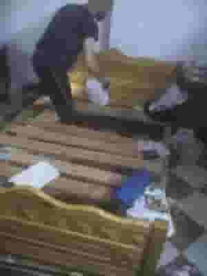 Used counter wood bed for sale in the Hamzah Haram plain