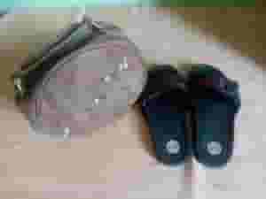 A bag, slippers and women's clothes for sale or free for those who are unable