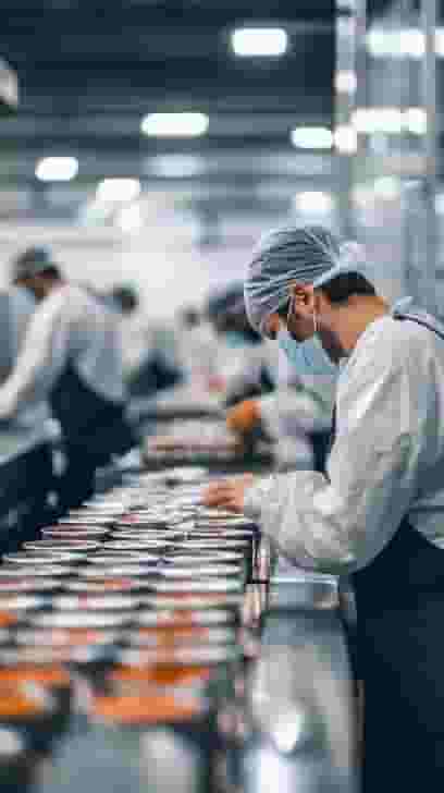 Production worker in a factory