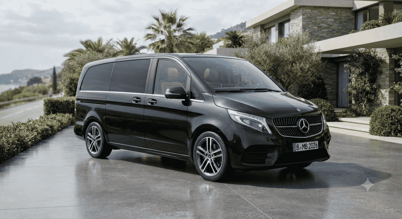 Rent a 2026 Mercedes V300 car with the highest standards of luxury and comfort for your exceptional journey!