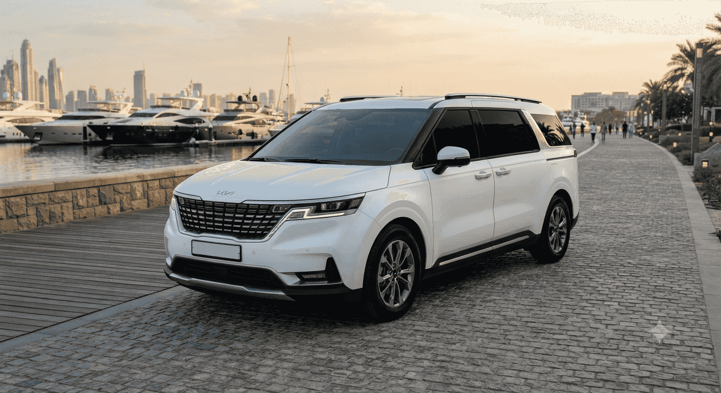 Rent a Kia Carnival model 2026 car with an exceptional trip from Cairo Airport to Sahl Hasheesh resorts with Tourist Company with a professional driver