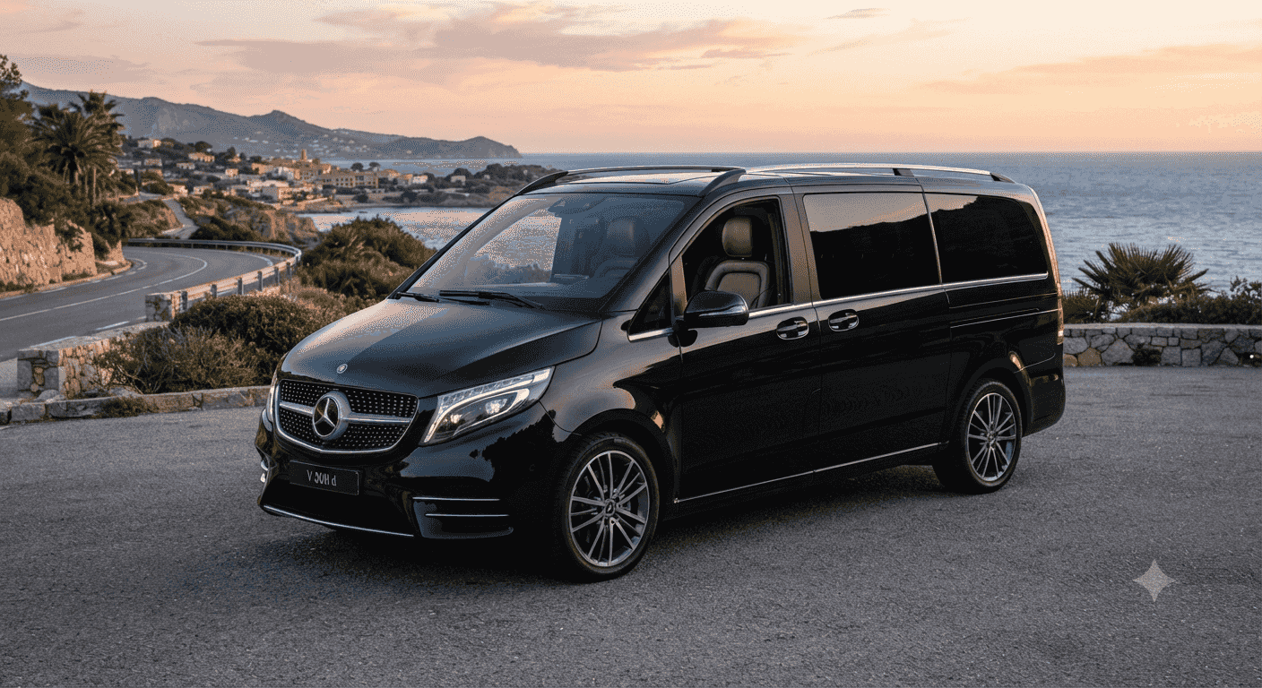 Rent a Mercedes V300 car model 2026 from Tourist by driver from Cairo Airport to Fayoum to enjoy the most prestigious tourist resorts in Egypt