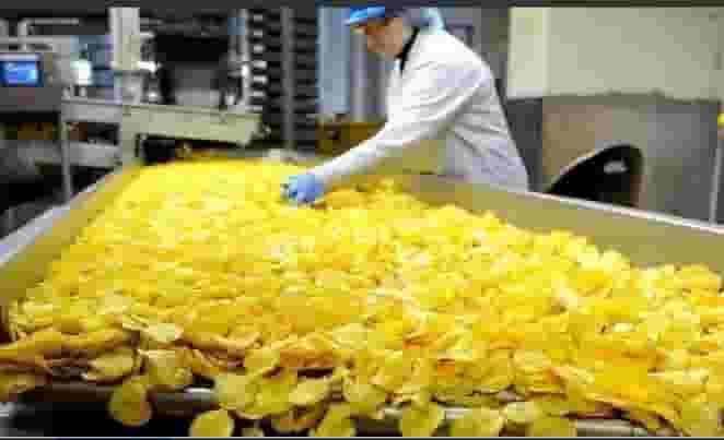 Packaging workers at the Chipsy factory