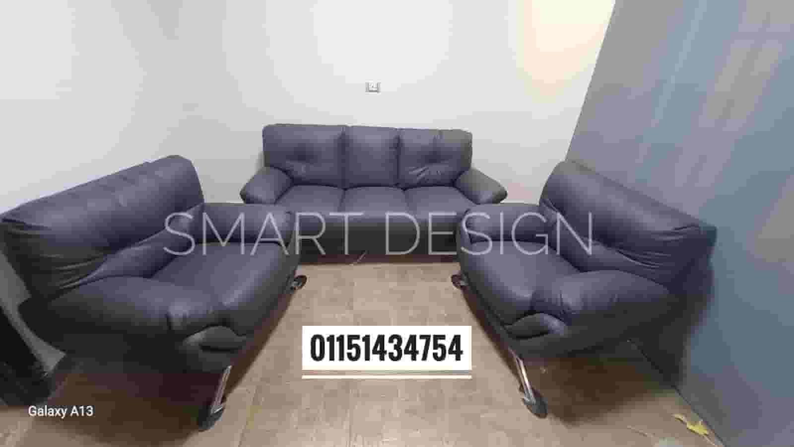 Modern reception/waiting couch with a modern and comfortable design. Fiber-padded imported leather (3-seat sofa and 2-foot sofa) available in all colors and all office furniture