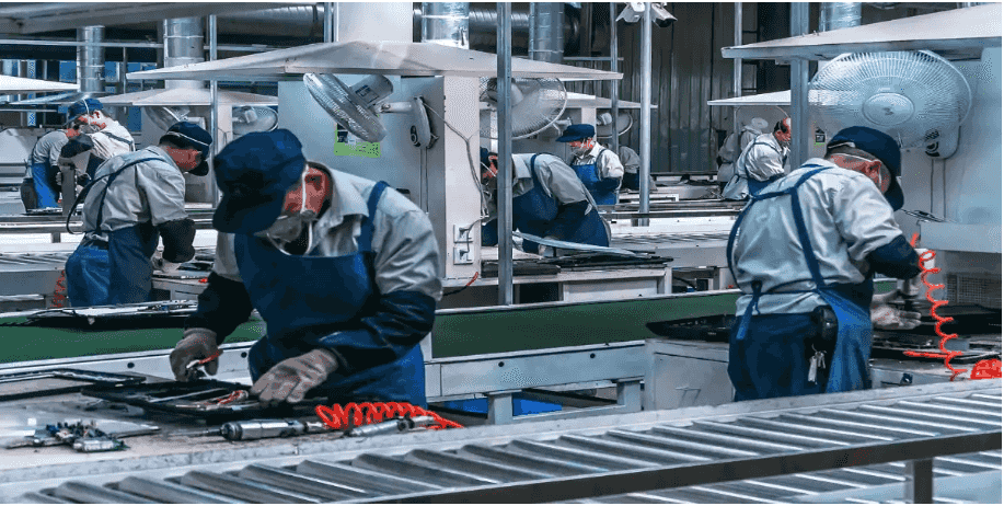 Building factory production worker