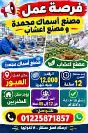 Workers are required in a fish factory and a herbal factory