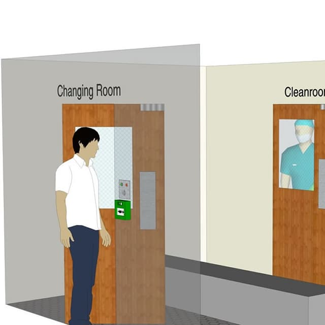 The interlock unit is an application to control the exit of two doors