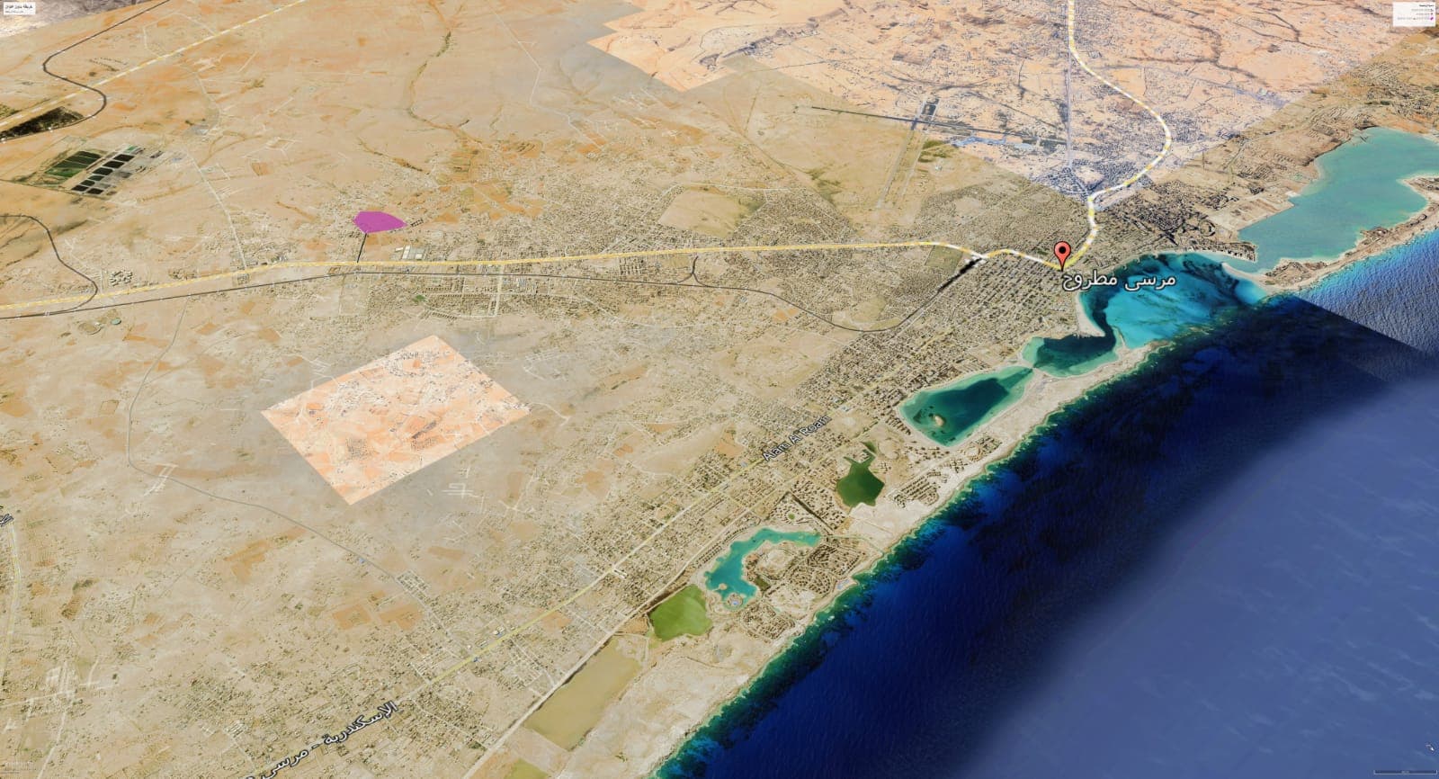 Land on an area of 46 acres  0