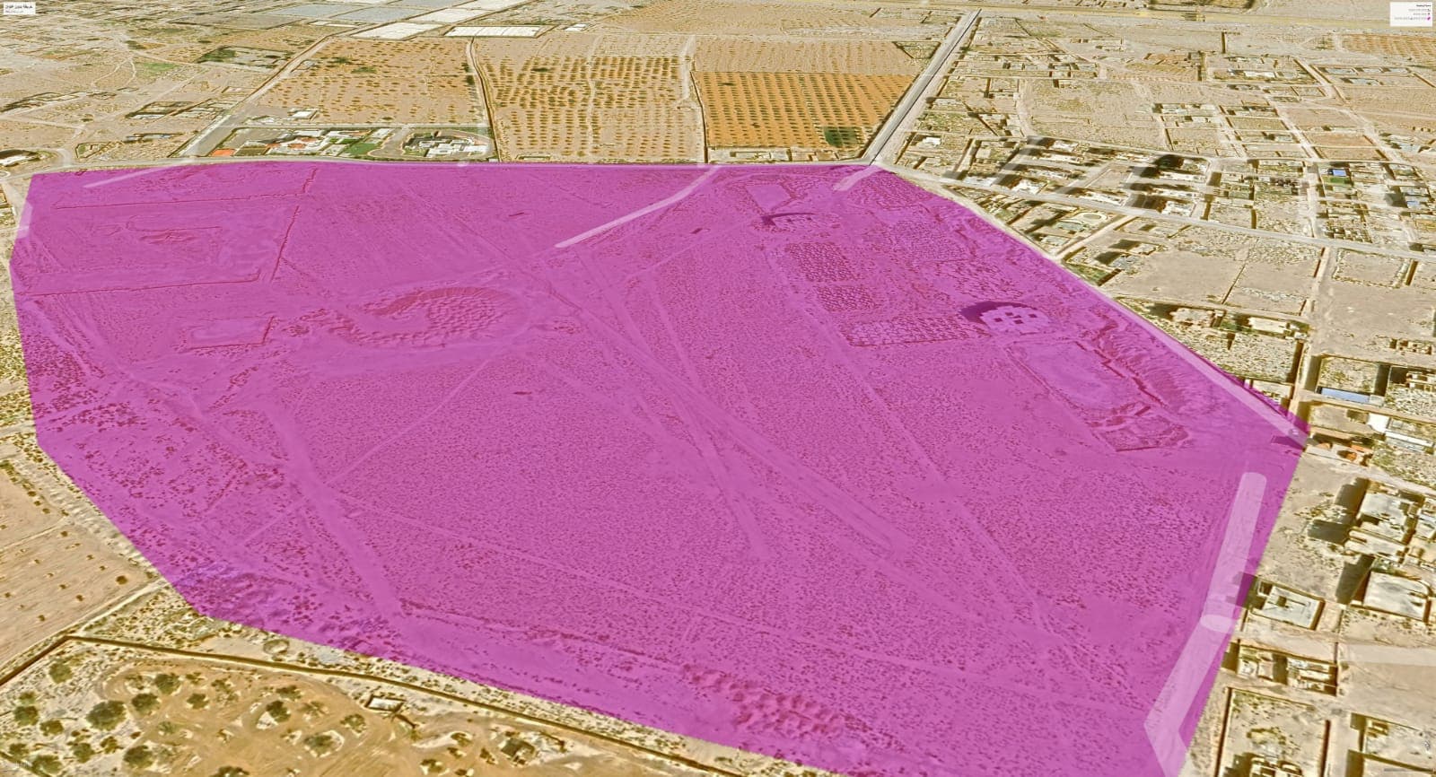 Land on an area of 46 acres  3
