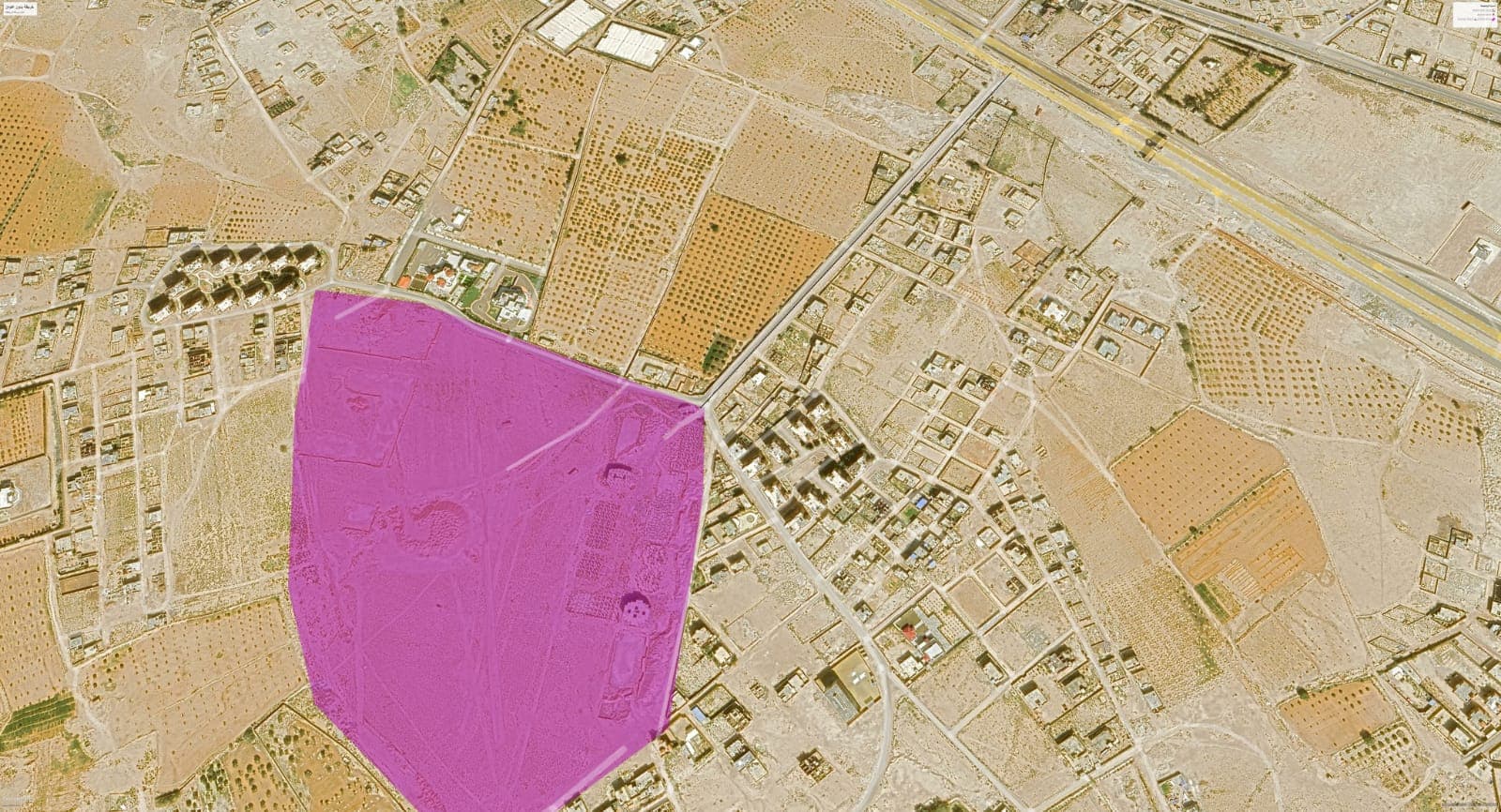 Land on an area of 46 acres  5