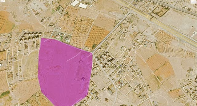 Land on an area of 46 acres 