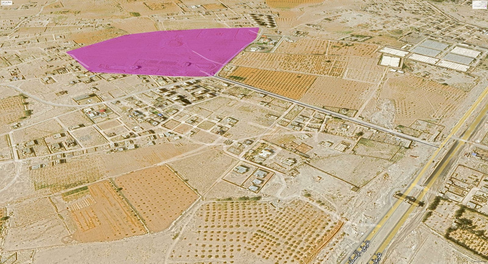 Land on an area of 46 acres  4