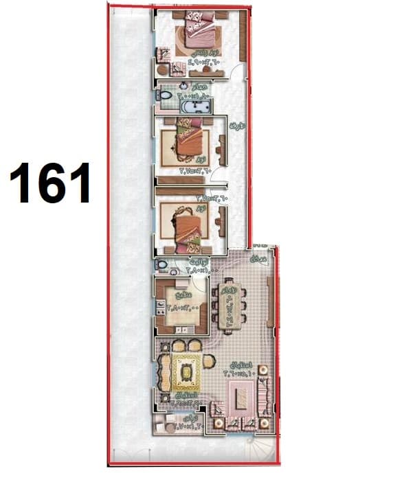  In El Shorouk City, apartment 161 m in the eighth area 1