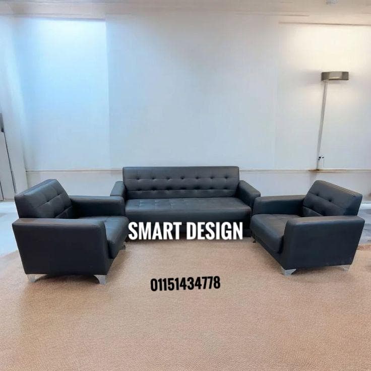 Modern sofa set, imported leather reception, 2-seat sofa 0