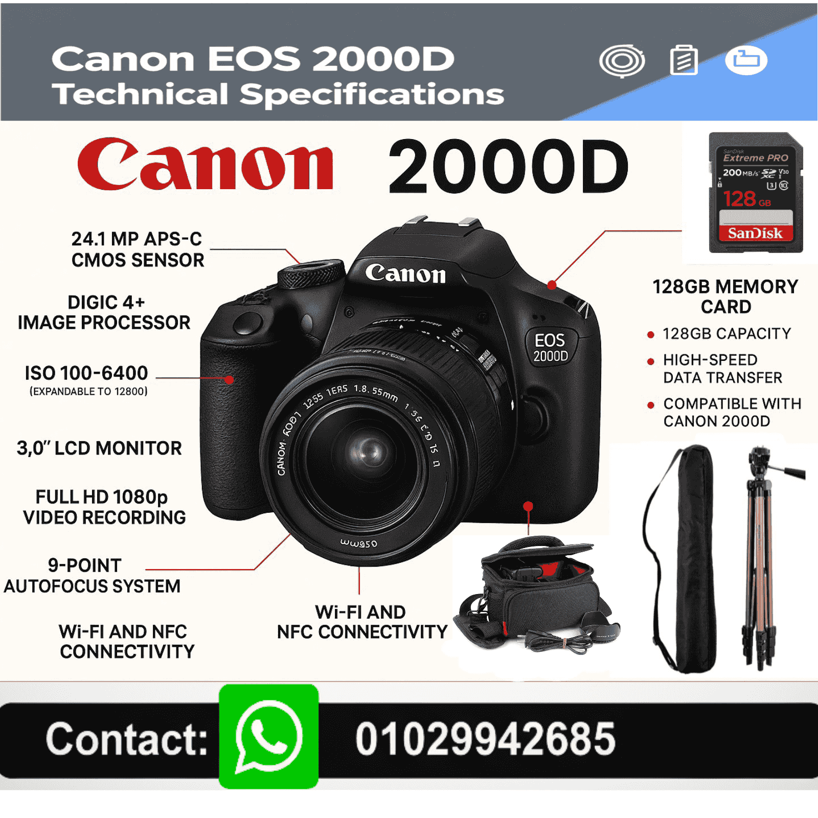Canon 2000D camera for sale Canon 2000D camera for sale