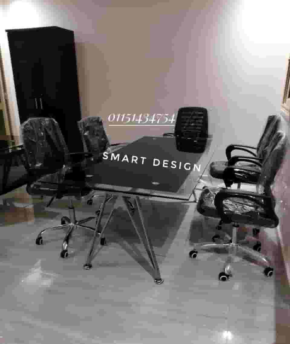 Securit glass meeting table with metal chassis/ all sizes and all office furniture are available Securit glass meeting table with metal chassis/ all sizes and all office furniture are available